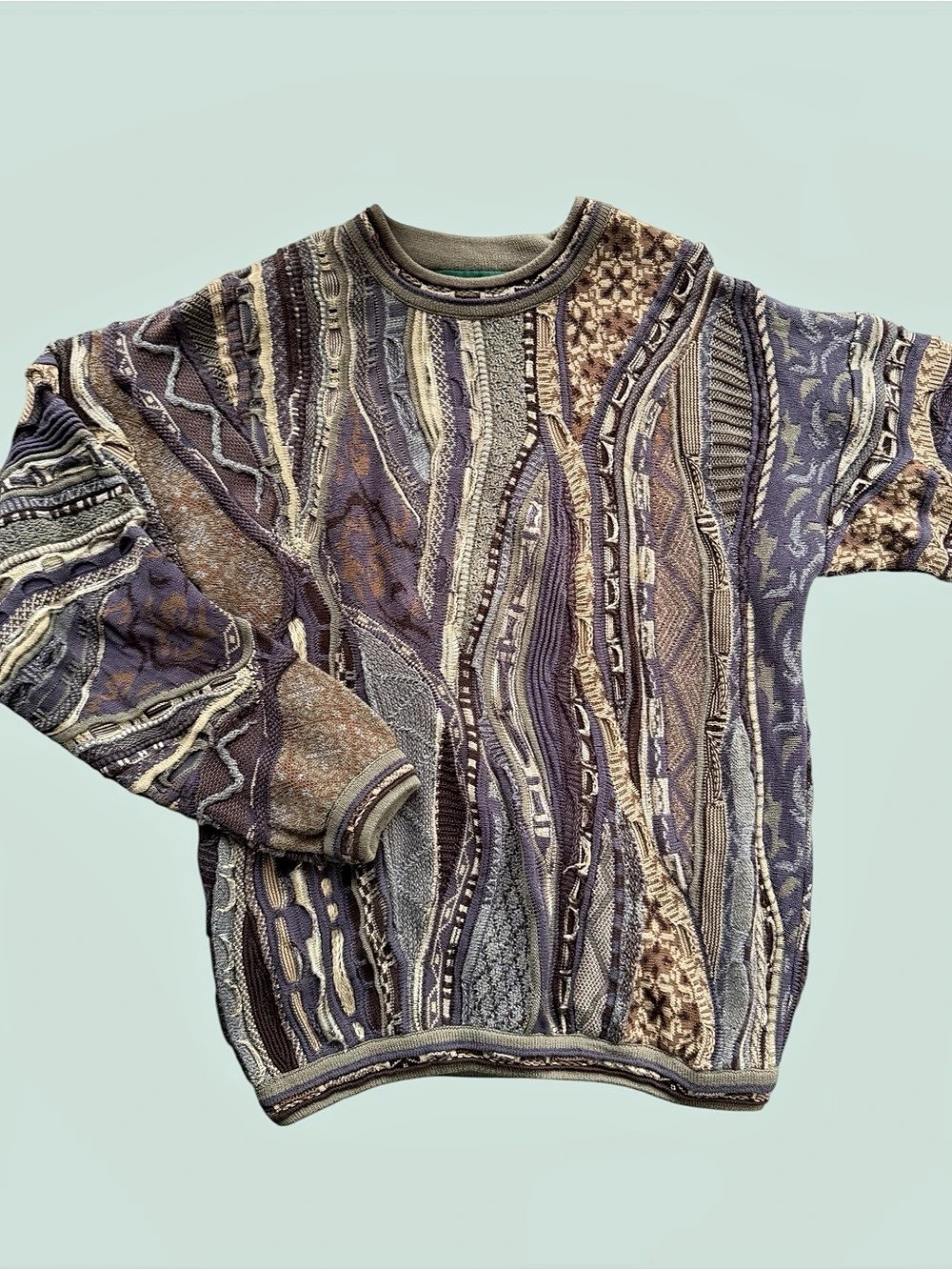Vintage Tundra Abstract Pattern Crewneck Sweater cotton